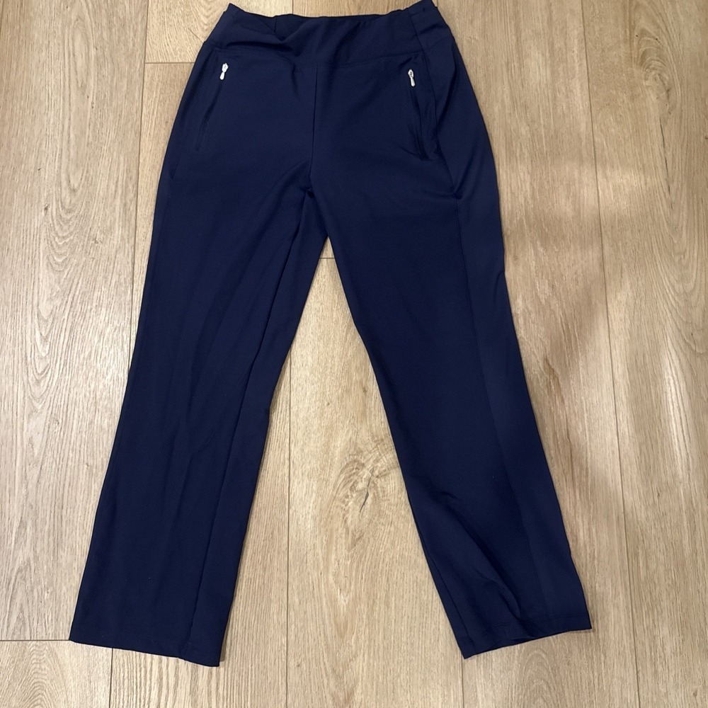 Athleta Fairway Golf Straight Leg Pant Women Size 10 Navy Athletic Stretch Pants